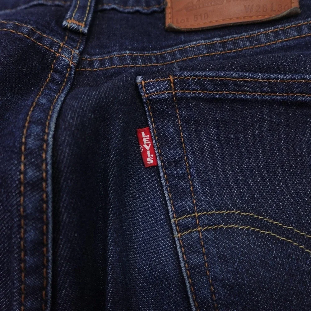 Levi's 510 Jeans Mens‎ 28x30 Blue Dark Wash Skinny Slim Stretch Denim Pants